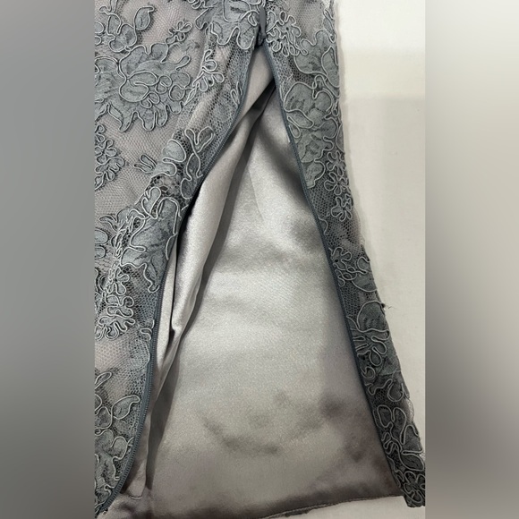 Monique Lhuillier Gray Floral Lace Corset Tank Top Silk Lined 14 - Picture 4 of 9